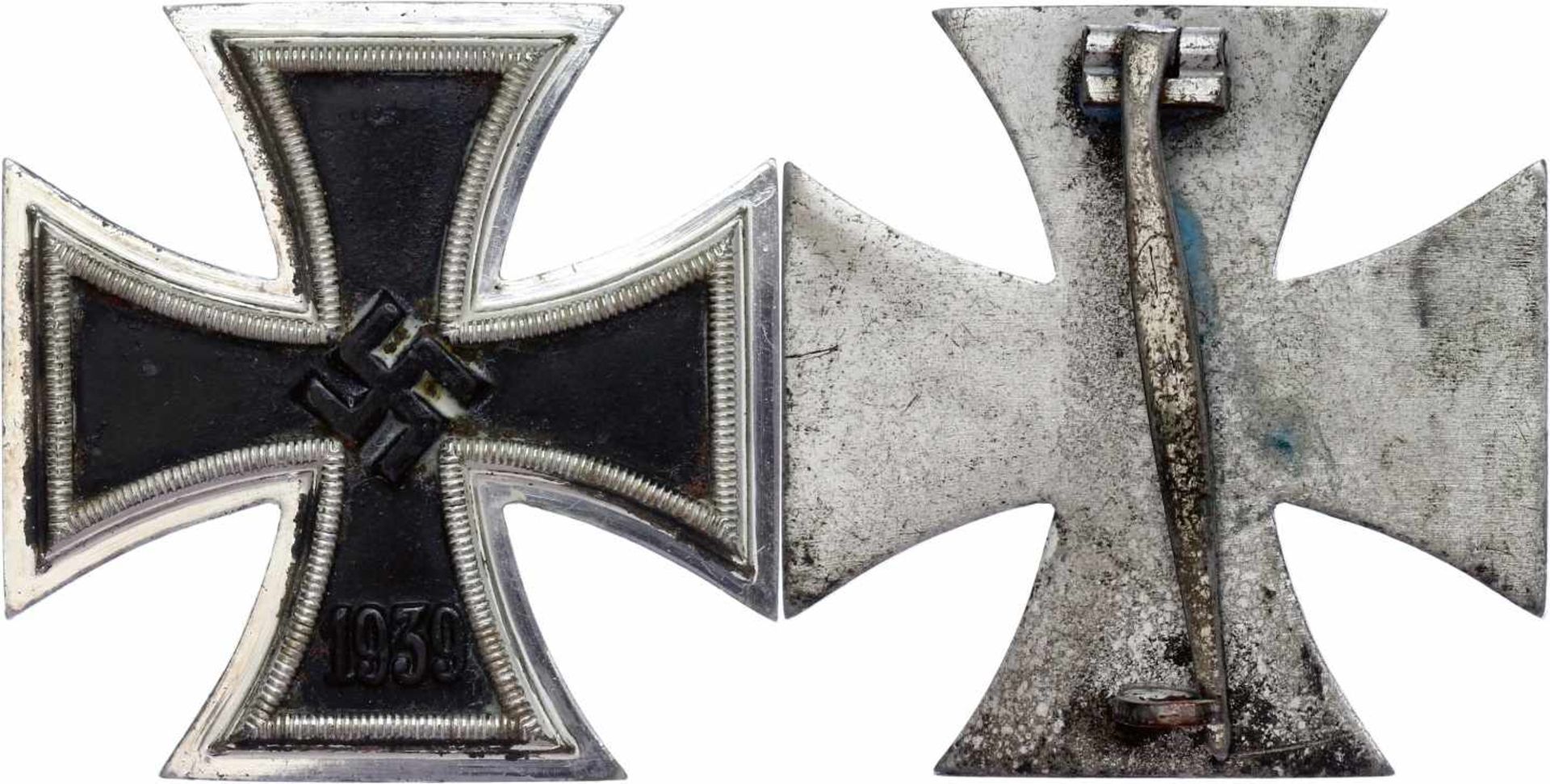 Allg. militärische Auszeichnungen 2. Weltkrieg Eisernes Kreuz 1939 1. Klasse, flach, Nadel mit