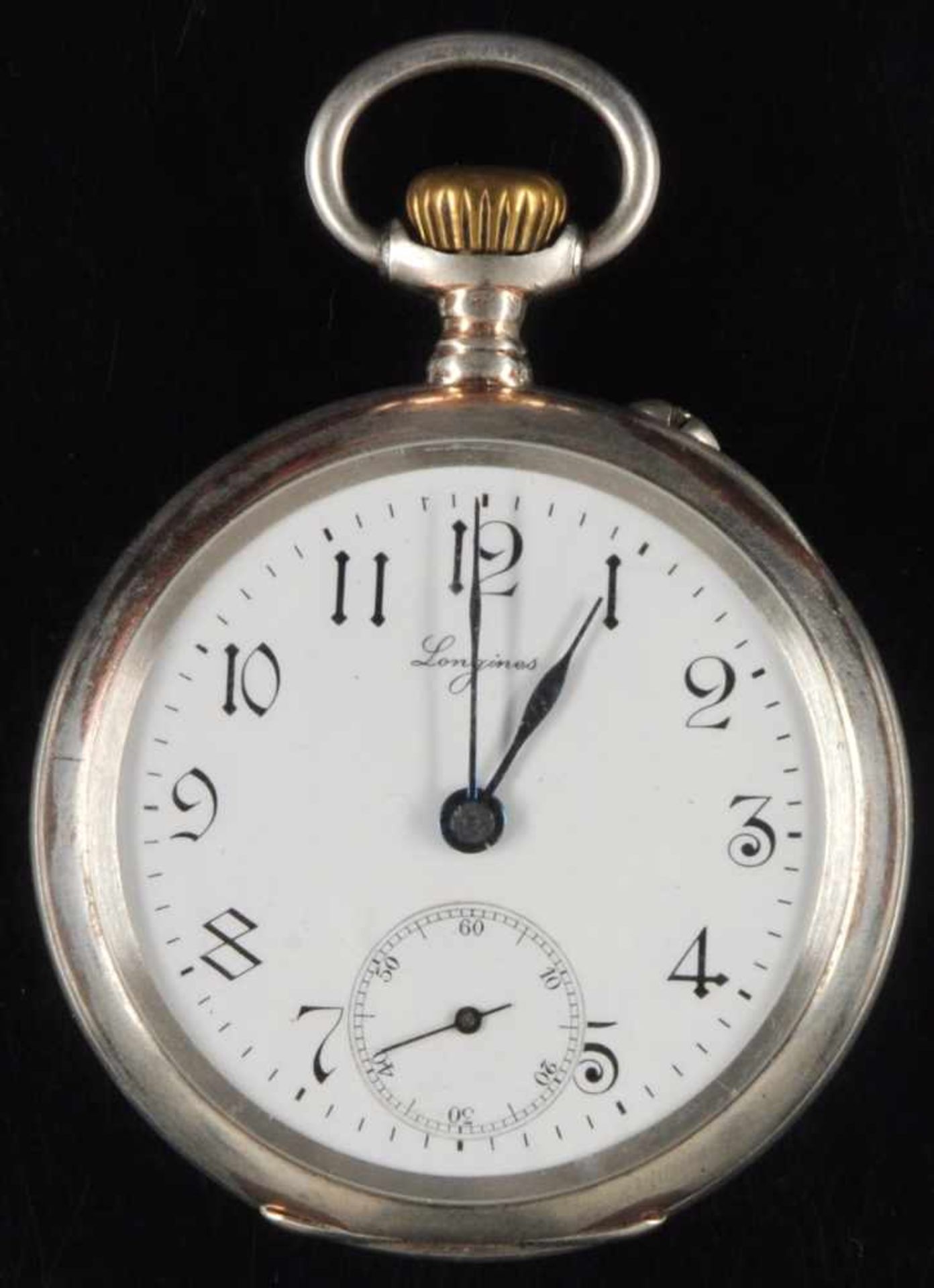 Taschenuhren 1801-1900 Herrentaschenuhr, Longines "Grand Prix Paris" mit separater Sekunde. 1900.
