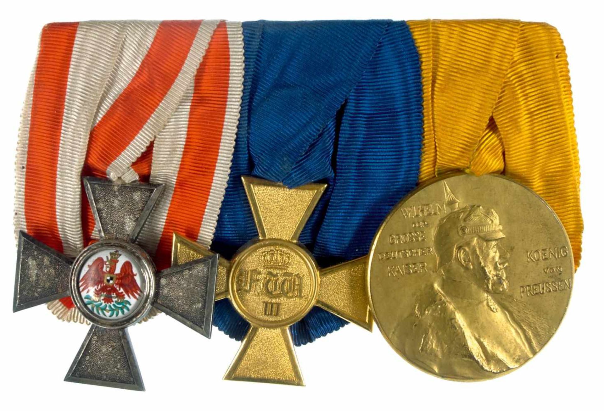 Deutsche Ordenspangen bis 1933 Preußen, Ordensspange mit 3 Auszeichnungen, Roter Adler Orden Kreuz