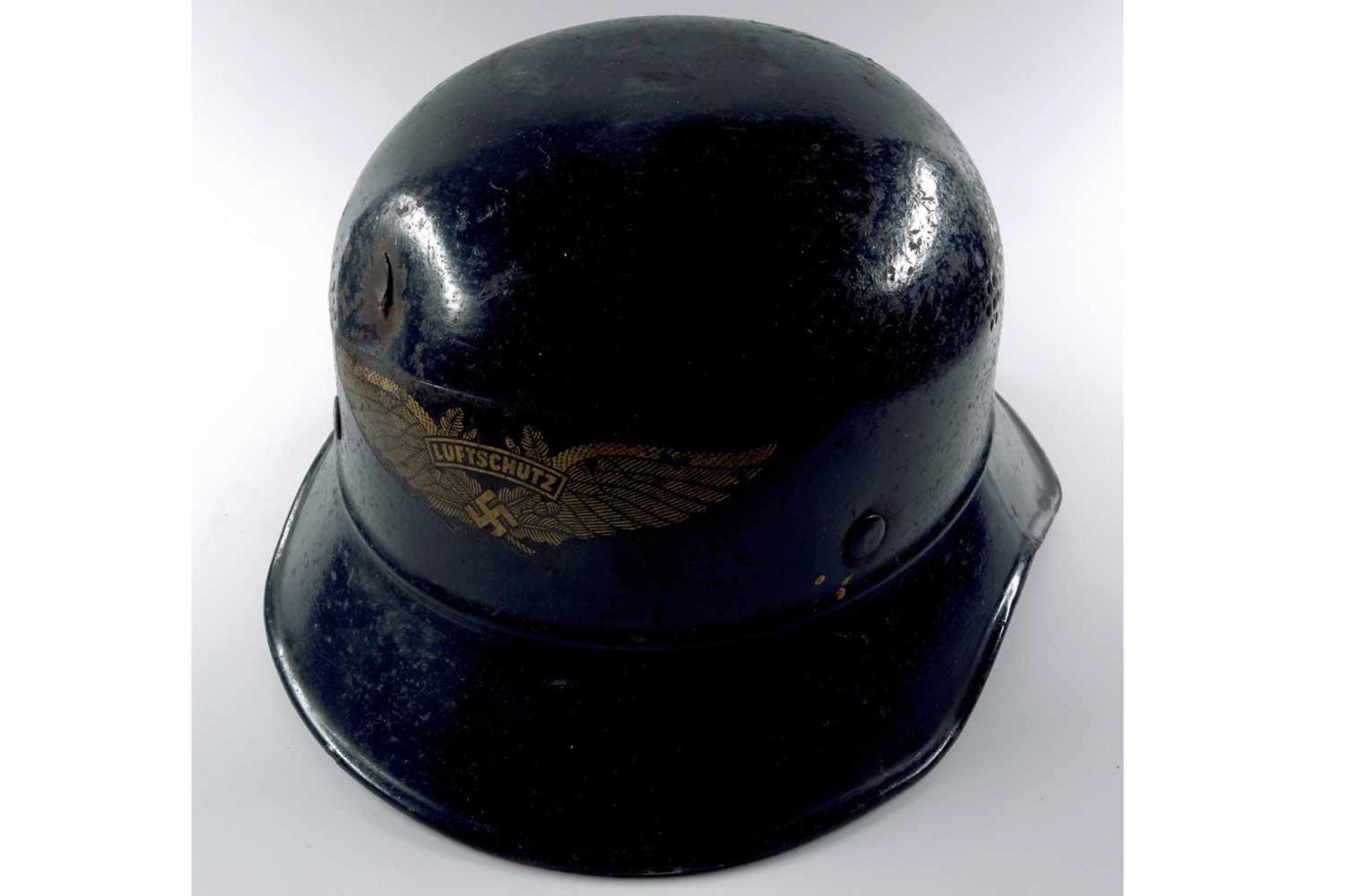 Kopfbedeckungen 3. Reich und 2. Weltkrieg Reichsluftschutzbund (RLB), Stahlhelm, blaugraue - Bild 2 aus 5