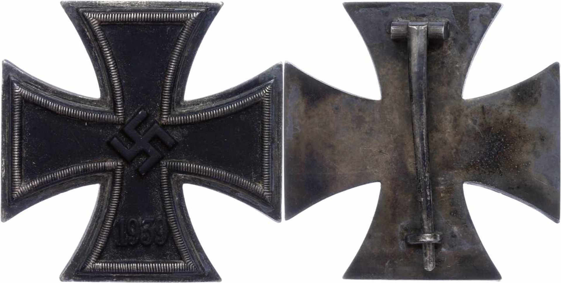 Allg. militärische Auszeichnungen 2. Weltkrieg Eisernes Kreuz 1939 1. Klasse, flach, Nadel mit