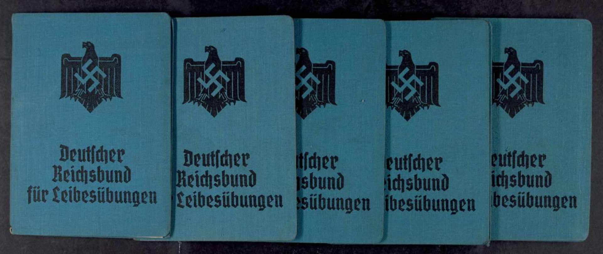 Ausweise, Mitgliedsbücher und Mitgliedskarten 5x Mitgliedsbuch "Deutscher Reichsbund für