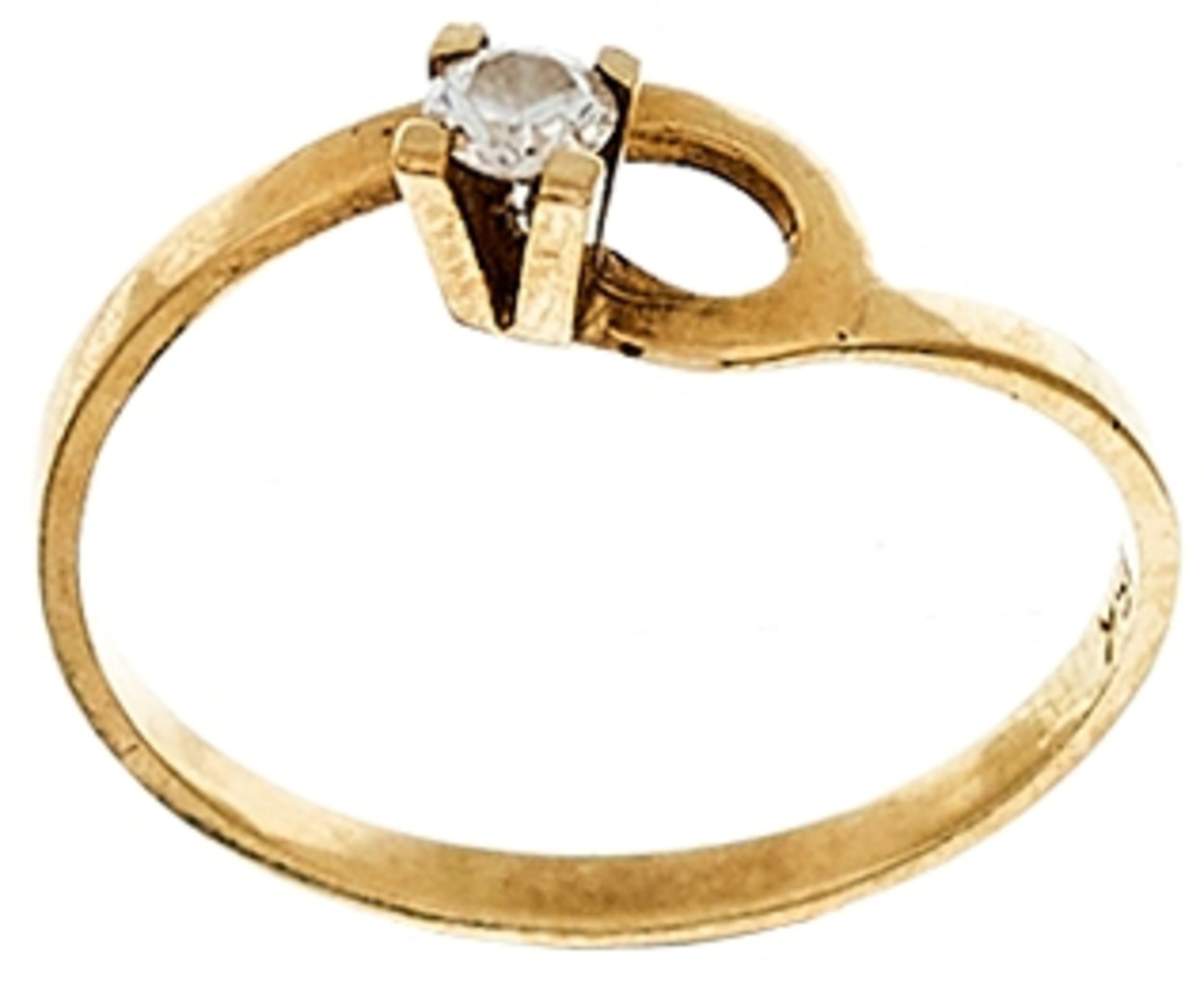 Ringe Ungewöhnlicher Damenfingerring mit Brillantbesatz, getestet, mit einem Durchmesser von ca. 3,0