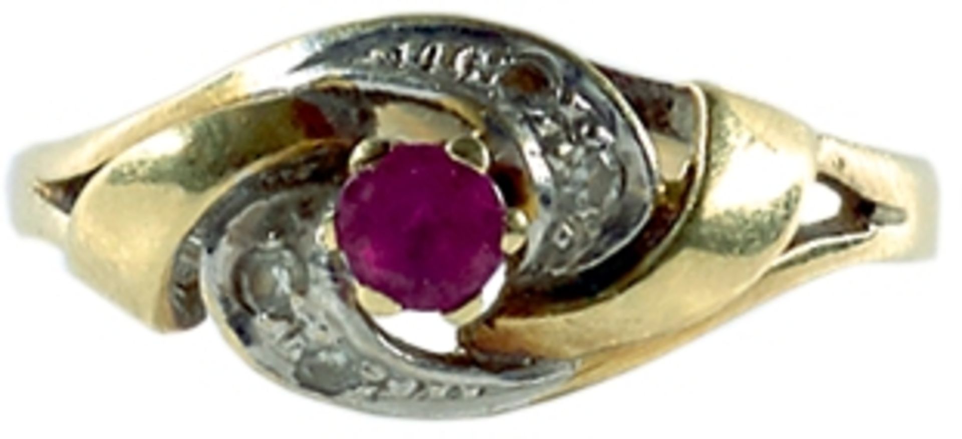 Ringe mit Steinbesatz Damenfingerring mit Ringkopf in Form eines abstrahierten Knotens, dieser