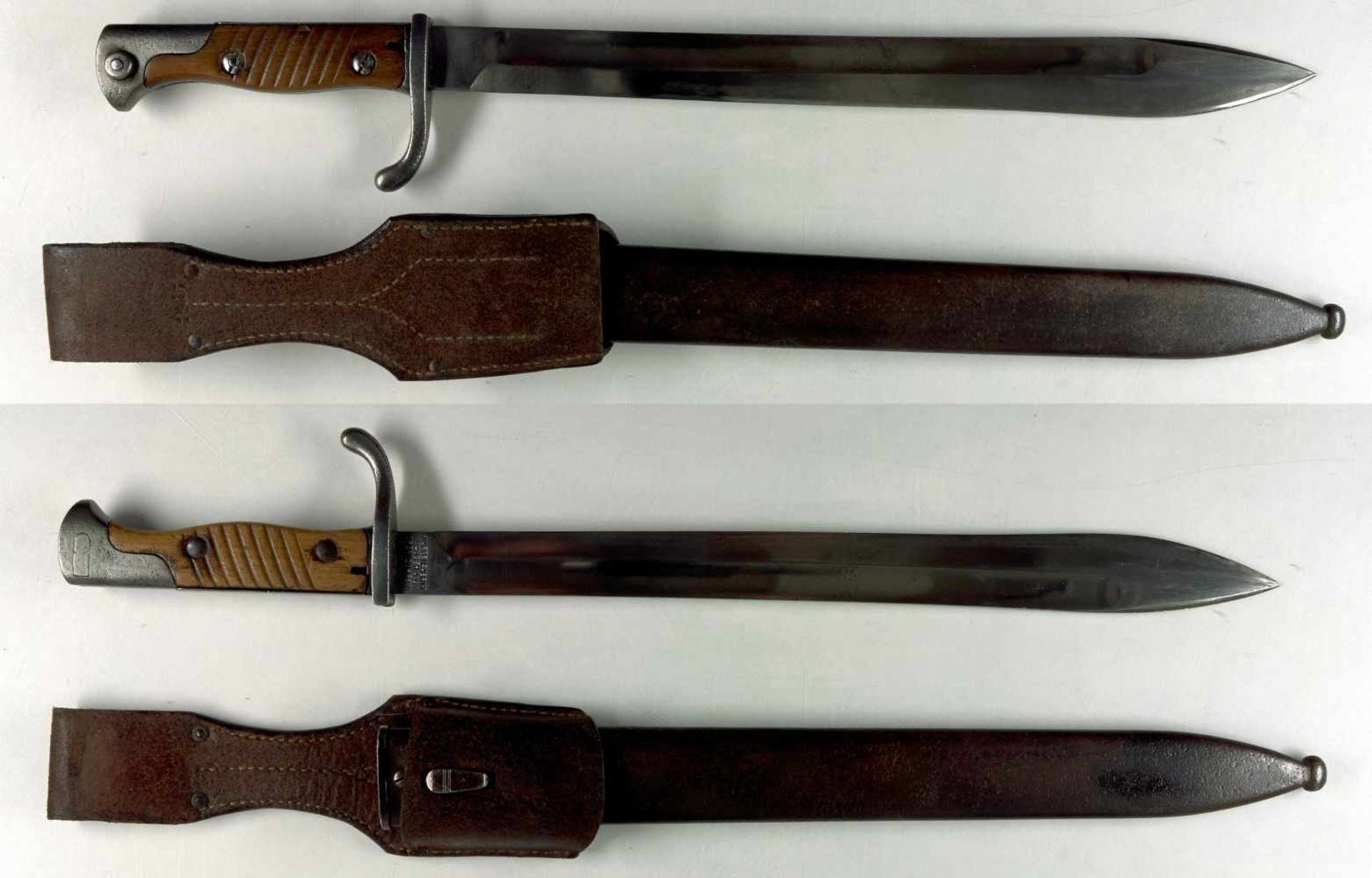 Blankwaffen Deutschland Preußen, Seitengewehr 98/05 n.A., Kammerstück, Klinge mit Hersteller "