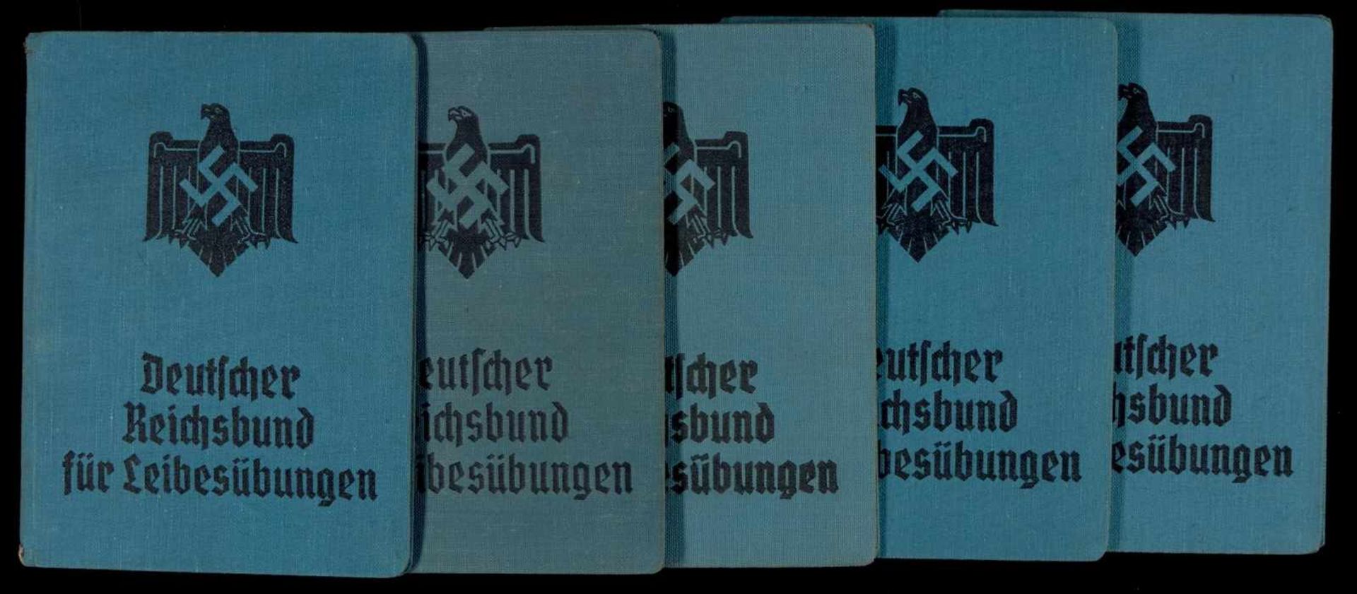 Ausweise, Mitgliedsbücher und Mitgliedskarten 5x Mitgliedsbuch "Deutscher Reichsbund für