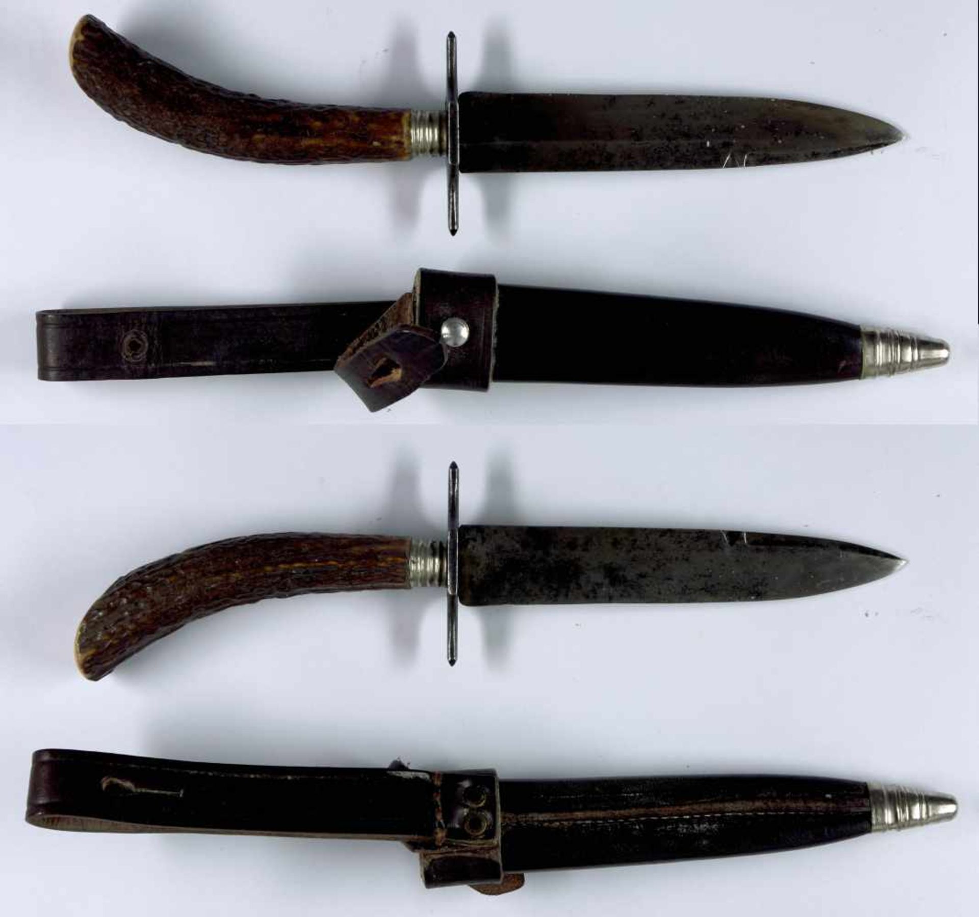 Blankwaffen Deutschland 1. Weltkrieg, Kampfmesser, einschneidige Standard- Klinge mit Kerbe ohne