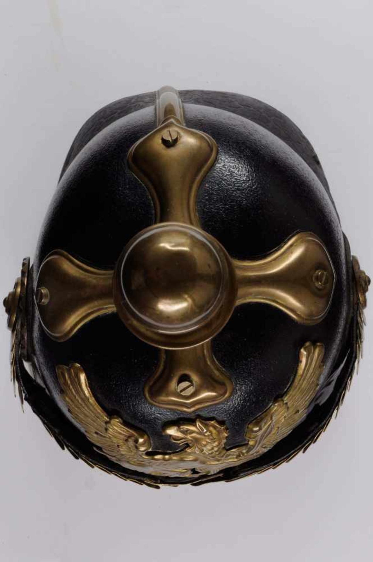 Kaiserreich/Weim. Rep. : Uniformen, Kopfbed., etc. Baden, Pickelhaube Feuerwehr-Kommandant, - Bild 4 aus 6