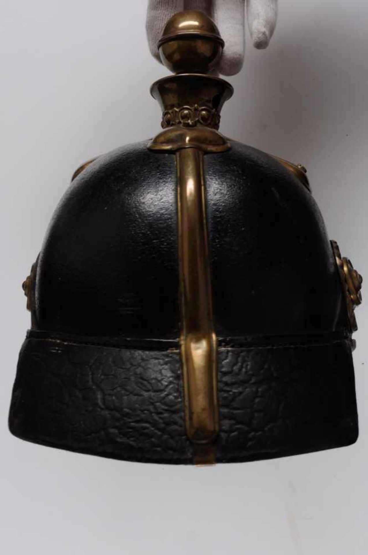 Kaiserreich/Weim. Rep. : Uniformen, Kopfbed., etc. Baden, Pickelhaube Feuerwehr-Kommandant, - Bild 5 aus 6