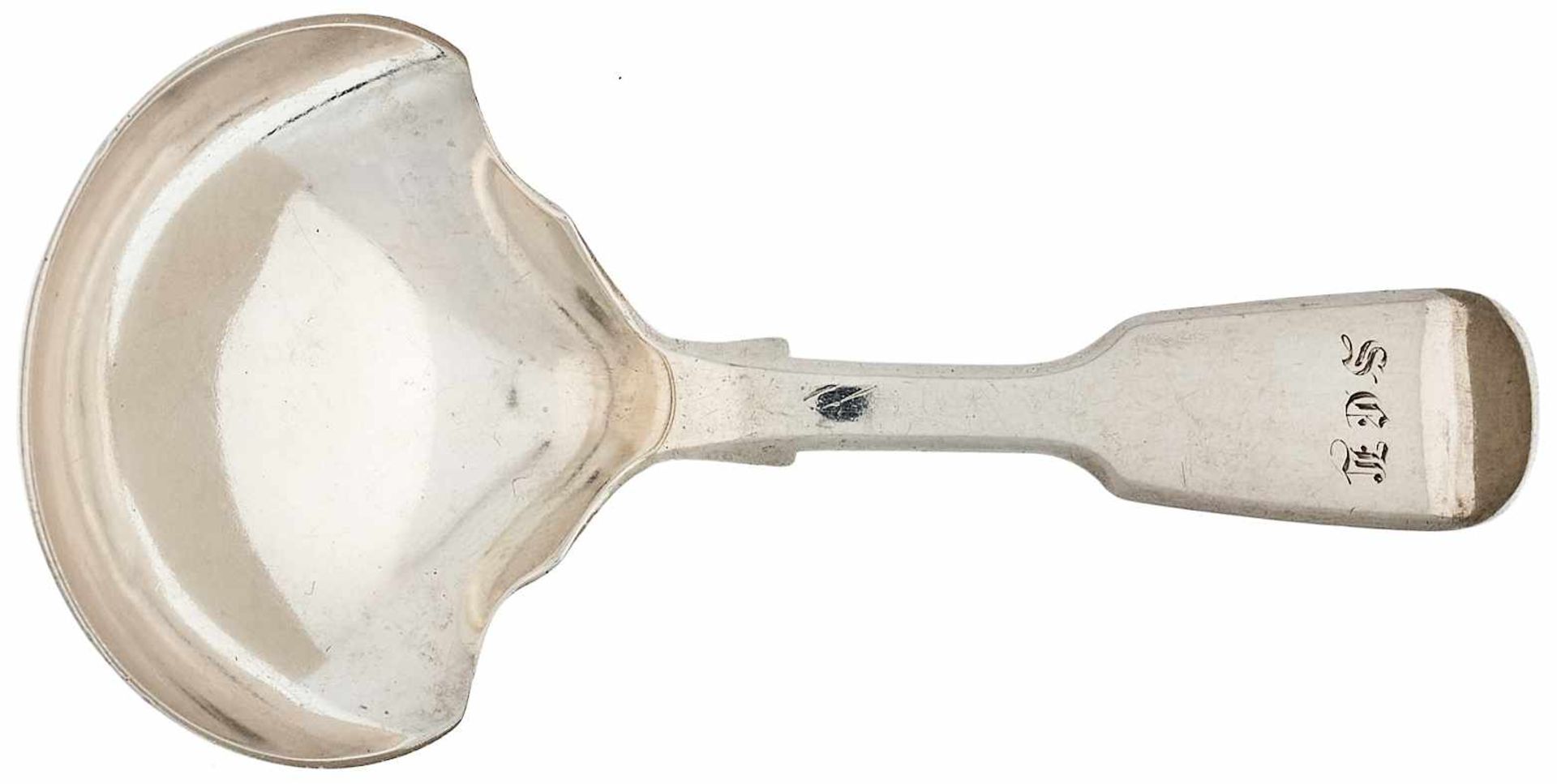 Silberbesteck Vorlegelöffel aus Silber mit Monogramm "E D S". Wohl Beerenlöffel. Sterling