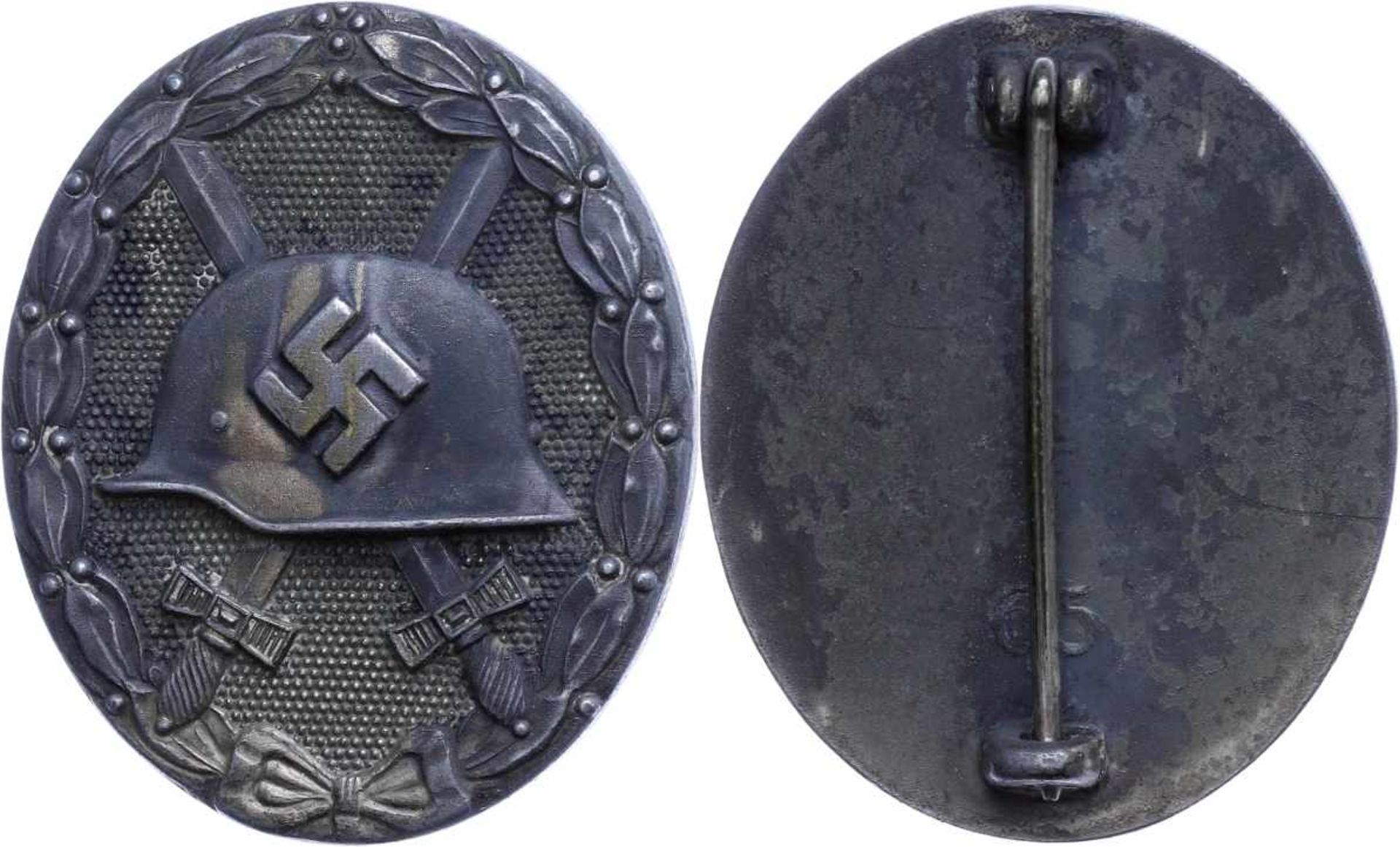Allg. militärische Auszeichnungen 2. Weltkrieg Verwundetenabzeichen in Silber, massiv, Tombak