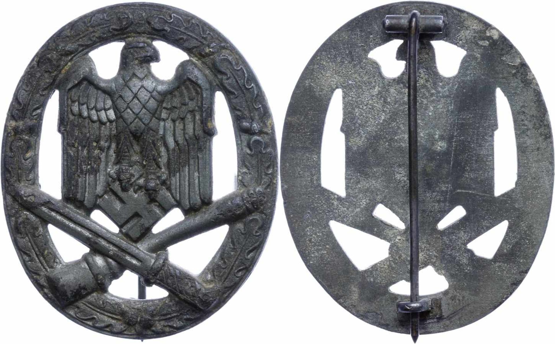 Auszeichnungen Wehrmacht Heer 2. Weltkrieg Allgemeines Sturmabzeichen, Feinzink, ohne Hersteller,