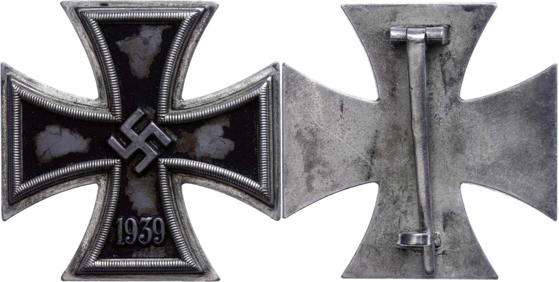 Allg. militärische Auszeichnungen 2. Weltkrieg Eisernes Kreuz 1. Klasse 1939-1945, flach, Nadel