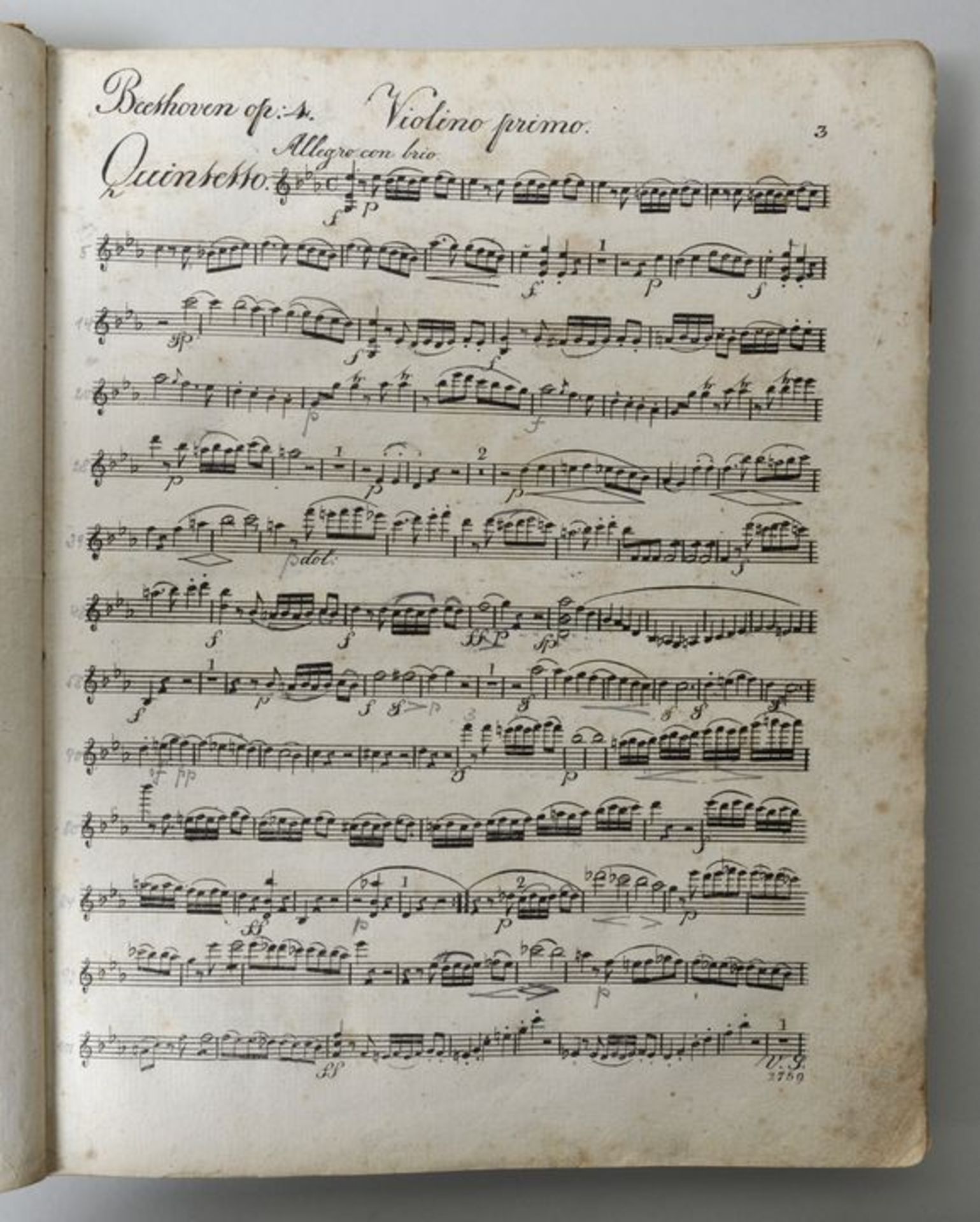 5 Bände Notensätze für Streichinstrumente: Quintette von L. v. Beethoven, W. A. Mozart und<br - Image 3 of 3