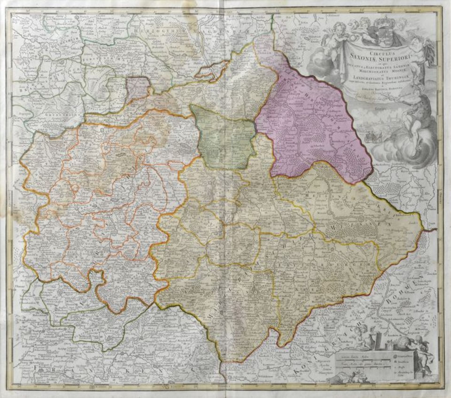 Karte der wettinische Lande / Obersachsen: "Circulus Saxoniae superioris (...)".