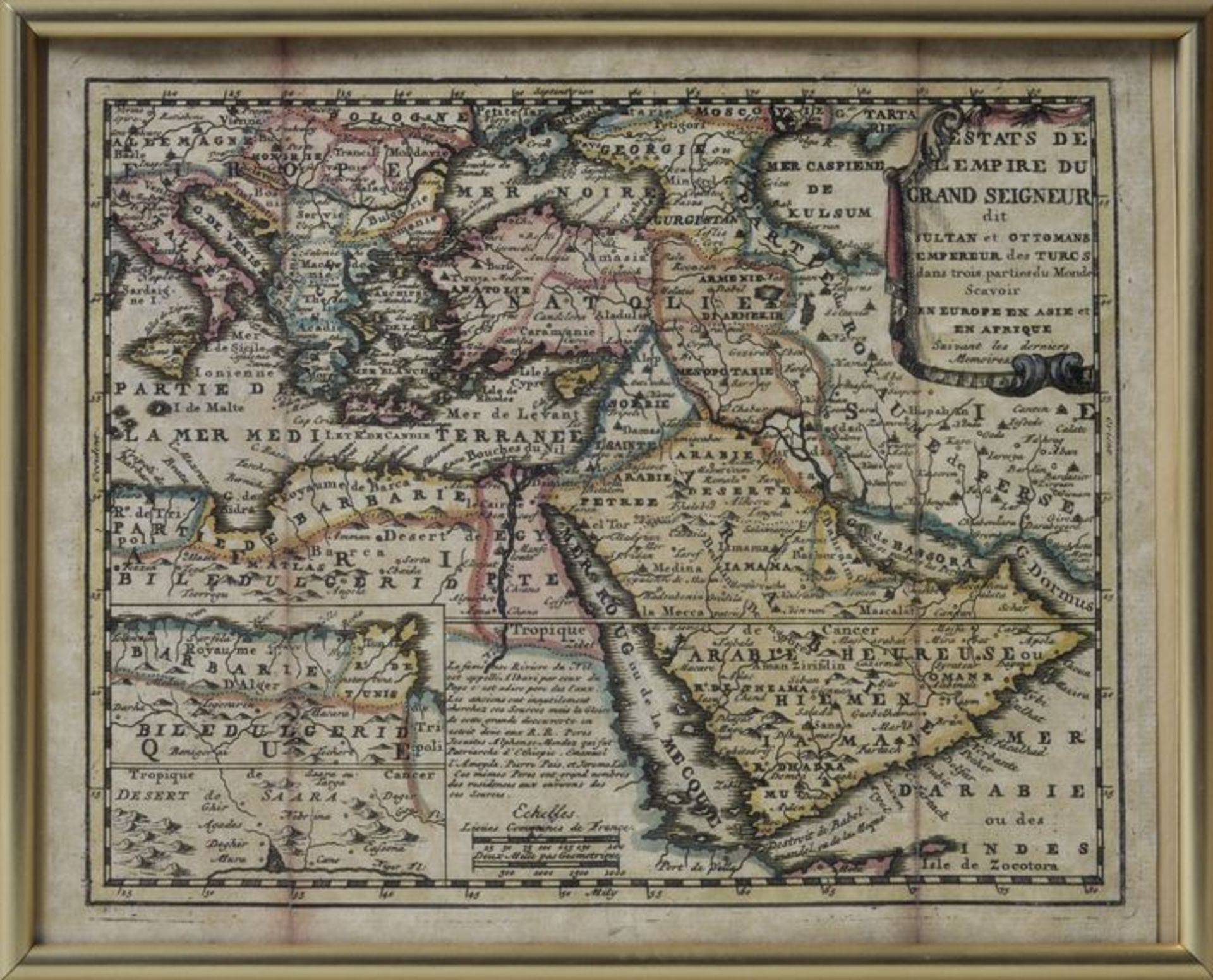Karte von Arabien: "Estats de L'Empire du Grand Seigneur dit Sultan et Ottomans (...)",