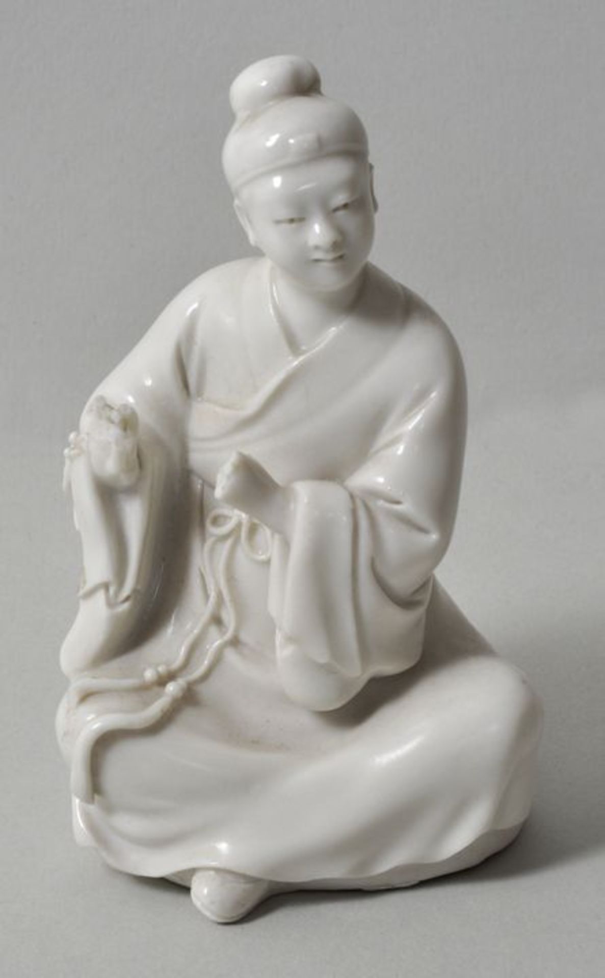 Porzellanfigur Junger Mönch, China, 20. Jh.<
