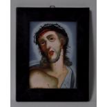 Hinterglasbild Christus mit Dornenkrone (Ecce Homo), Staffelsee, 1. H. 19. Jh.