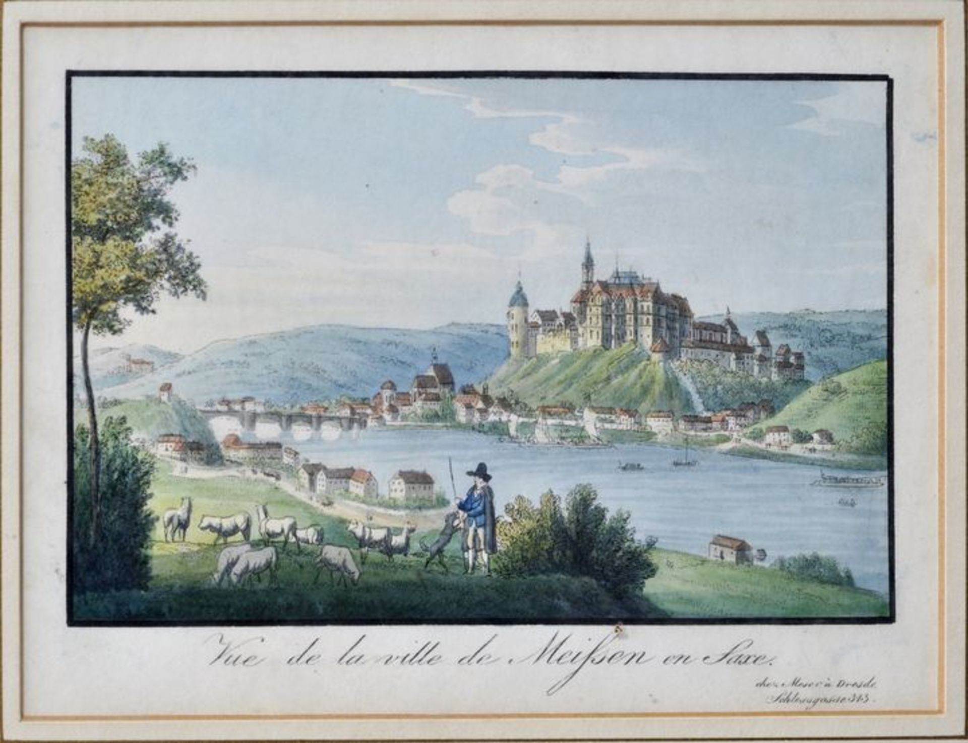 Ansicht von Meissen mit Albrechtsburg, 1. Viertel 19. Jh.