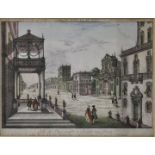"Vue de la ville Neaple" (Ansicht von Neapel). Guckkastenblatt. Radierung/ Bütten,