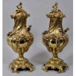 Paar Prunk-Deckelvasen, Stil Louis XV