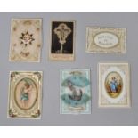 Vier Taufbriefe und Andachtskarte, Dtl., ca. 1860-1910