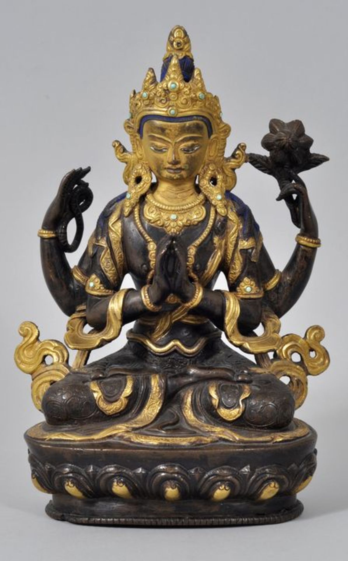 Shadakshari-Avalokiteshvara (Herr der Welten), Tibet/ Nepal, 20. Jh.