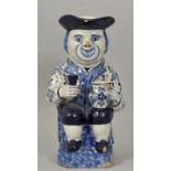 Großer Figurenkrug, sog. Toby jug, Delft, P. Verburg (?), 2. H. 18. / fr. 19. Jh.