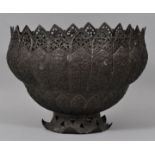 Übertopf/ Palmentopf, sog. Bidri-Ware, Indien/ Südostasien, 18./ 19. Jh.