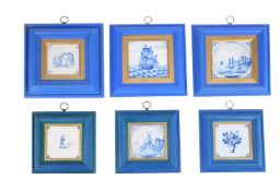 A collection of twenty-two blue and white Dutch Delft tiles