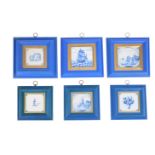 A collection of twenty-two blue and white Dutch Delft tiles