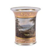 A Chamberlain's Worcester topographical flared cylindrical vase