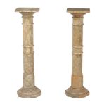 A pair of Italian alabaster pedestals