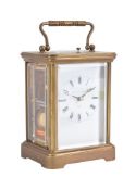 A brass carriage clock