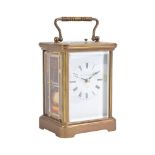 A brass carriage clock