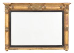 A George IV giltwood and composition overmantel mirror