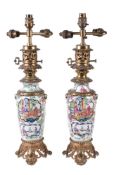 A pair of Chinese ormolu mounted vases