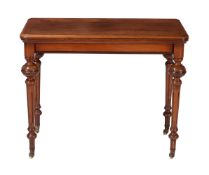 A Victorian walnut card table