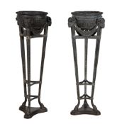 A pair of Continental, probably Neapolitan, patinated metal Atheniennes in Neoclassical taste