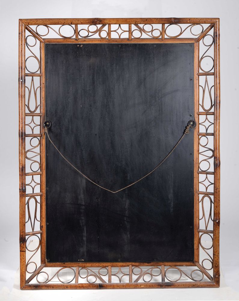 A rectangular bamboo framed wall mirror - Image 3 of 3