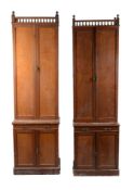 A pair of oak estate cabinets