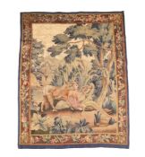 A Flemish verdure tapestry panel