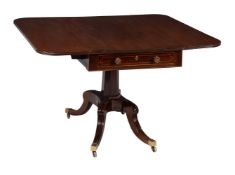 A George IV mahogany and inlaid secretaire Pembroke table