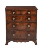 A mahogany chest of drawers