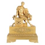 A French Empire ormolu figural mantel clock