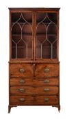 A George III mahogany secretaire bookcase