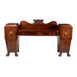 A Regency mahogany pedestal sideboard