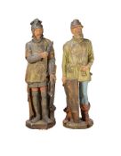 Two painted plaster models of men