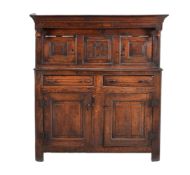 An oak court cupboard