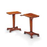 A companion pair of early Victorian mahogany lamp tables